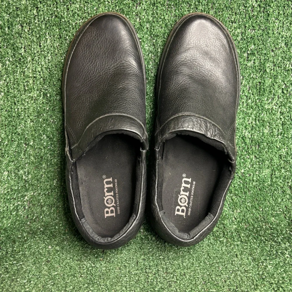Born H57303 Leather Comfort Slip On Loafer Casual Walking Shoe Black Mens Sz 11M